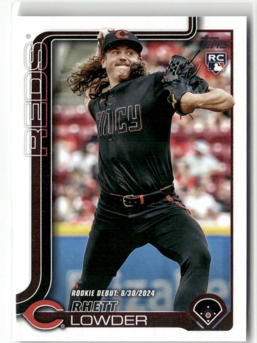 Topps Rookie Card - Rhett Lowder - Black Reds Uniform RC